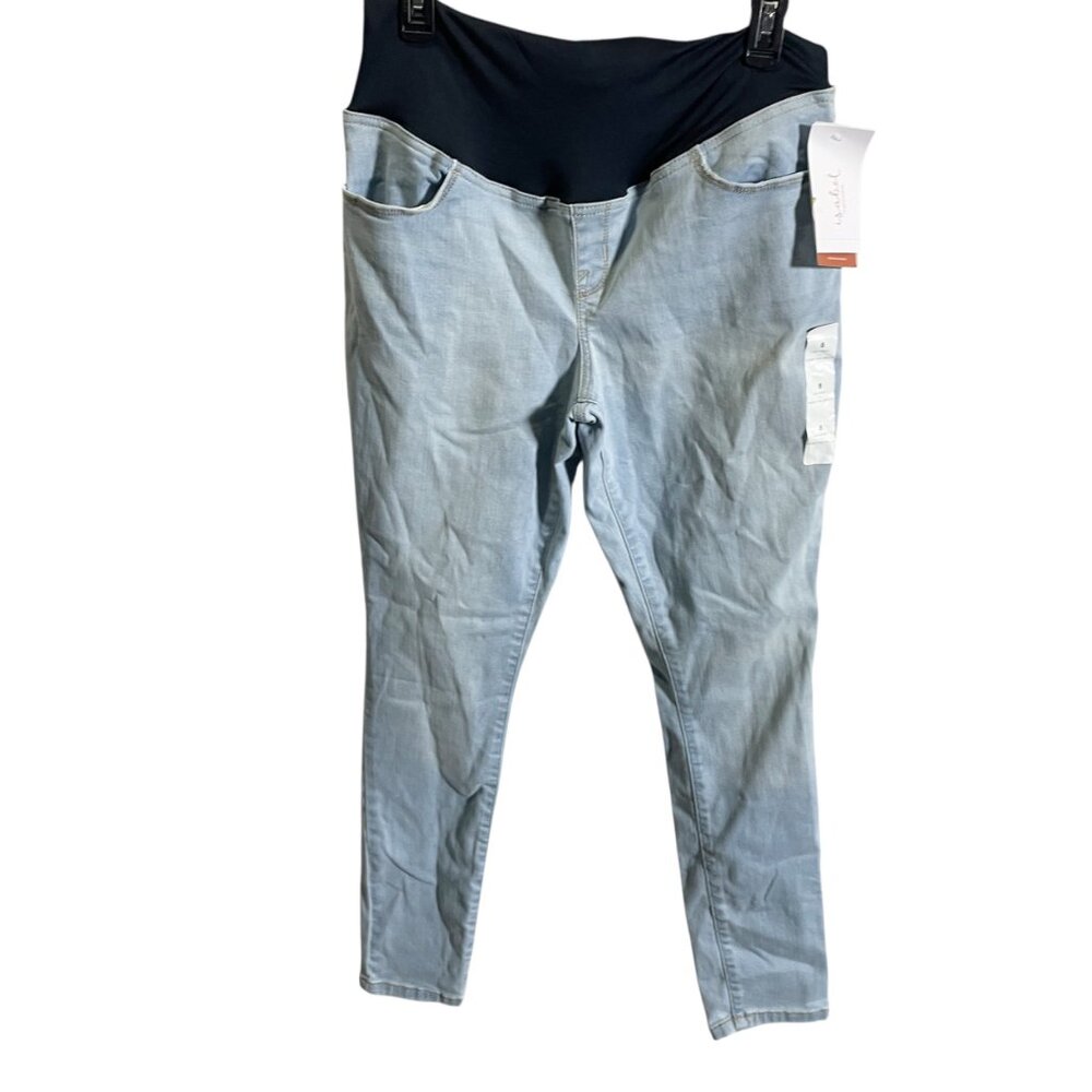 Isabel Maternity Crossover‎ Panel Skinny Jeans Size 8 Light Wash
